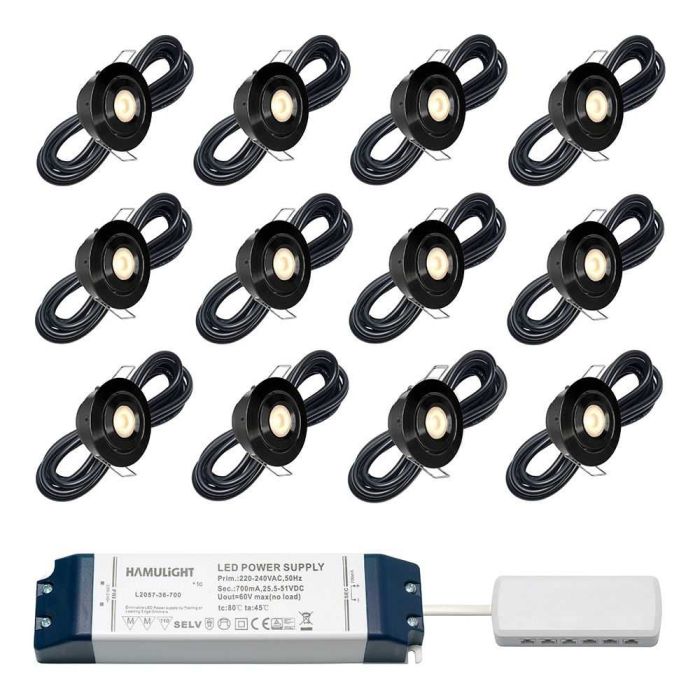Hamulight Cree LED Einbaustrahler Toledo Schwarz Kippbar Warm Weiß