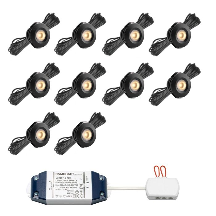 Hamulight Cree LED Einbaustrahler Pals Schwarz Warm Weiß