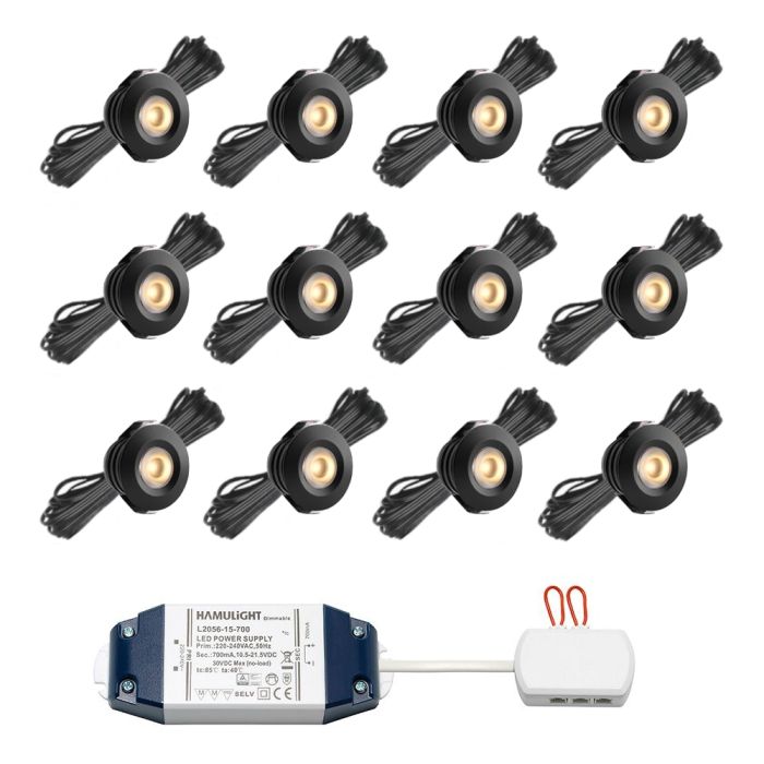 Hamulight Cree LED Einbaustrahler Pals Schwarz Warm Weiß