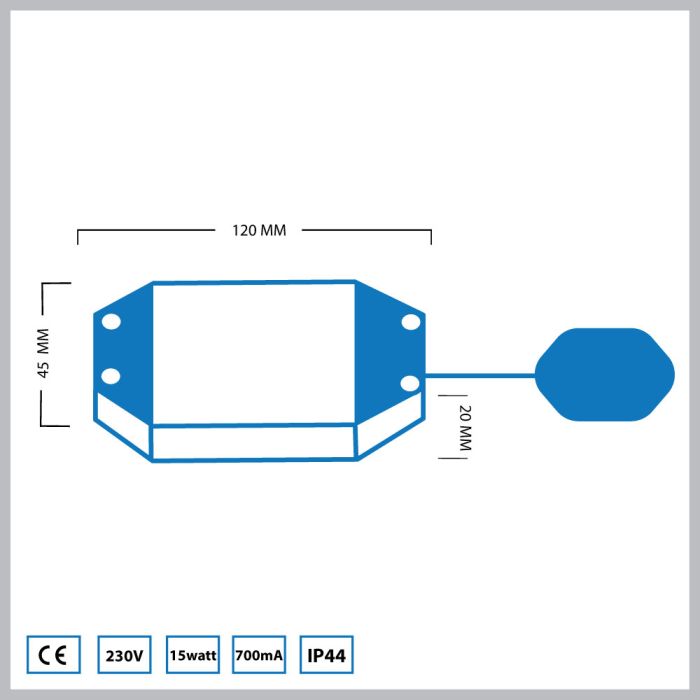 LED Transformator Hamulight Verteiler 6-Loch  15 Watt 700 mA
