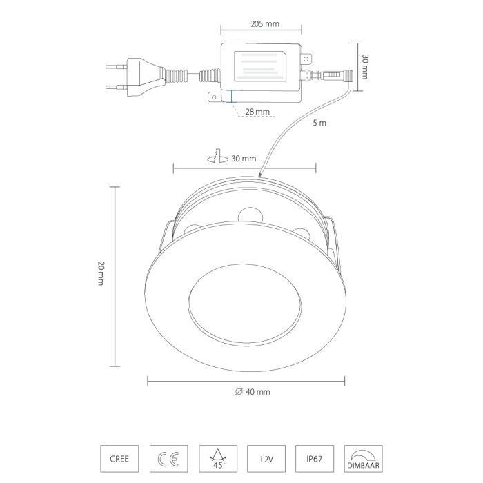 Epistar LED Bodeneinbaustrahler Alfena Warm Weiß