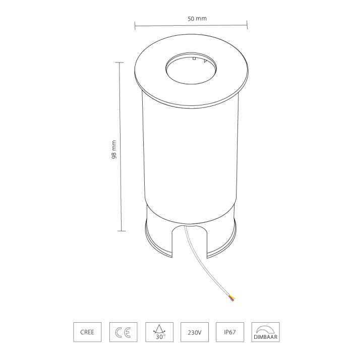 HAMULIGHT Cree LED Bodeneinbaustrahler Mira Warm Weiß